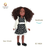 14 Inch New Face Full Vinyl Girl Doll Clothes OEM ODM Dolls