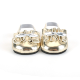Golden doll shoes blinking style doll shoes for 18 inch girl doll