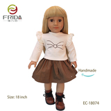 18 Inch Soft Cloth Body Doll in Long Blonde Hair and Fashionable Clothes 18074