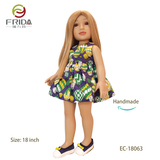 18 Inch Full Vinyl Doll in Fashionable Dress and Long Straight Hair 18063
