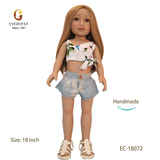 18 Inch Full Vinyl Doll in Summer Clothes
